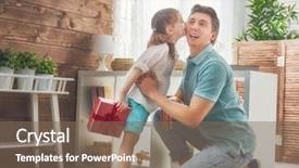  Presentation with family day - PPT theme having day father and his daughter background and a violet colored foreground