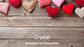  Presentation with valentines day - Audience pleasing PPT theme consisting of day greeting card handmaded heart backdrop and a gray colored foreground