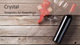  Presentation with valentines day - Beautiful theme featuring day greeting card red wine backdrop and a coral colored foreground