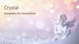  Presentation with valentines day - Slide deck featuring day greeting card with cupid background and a cream colored foreground