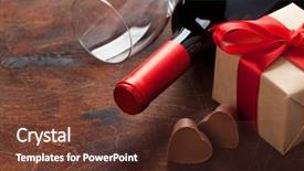  Presentation with chocolate wine - PPT layouts having day greeting card with wine background and a  colored foreground