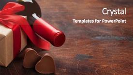  Presentation with chocolate wine - Slide set consisting of day greeting card with wine background and a tawny brown colored foreground