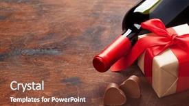  Presentation with chocolate wine - Slides having day greeting card with wine background and a tawny brown colored foreground