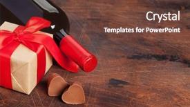  Presentation with chocolate wine - PPT theme enhanced with day greeting card with wine background and a  colored foreground