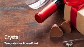  Presentation with chocolate wine - PPT theme featuring day greeting card with wine background and a tawny brown colored foreground