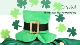  Presentation with saint patrick day - Cool new PPT theme with day hat with clover leaves backdrop and a  colored foreground