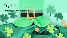  Presentation with saint patrick day - Amazing presentation design having day hat with clover leaves backdrop and a  colored foreground