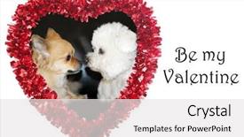  Presentation with valentines day - Presentation theme consisting of day heart with a dog background and a white colored foreground