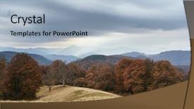  Presentation with landscape - Beautiful slide deck featuring day in the mountains autumn backdrop and a light blue colored foreground