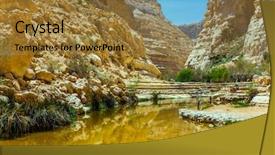  Presentation with spring water - Beautiful theme featuring day in the negev desert backdrop and a gold colored foreground