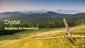  Presentation with mountain - Amazing PPT theme having day is in mountain landscape backdrop and a tawny brown colored foreground