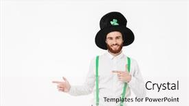  Presentation with young man and a woman - PPT theme enhanced with day isolated over white background background and a white colored foreground