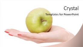  Presentation with green apple - Audience pleasing presentation consisting of day keeps a doctor away backdrop and a  colored foreground