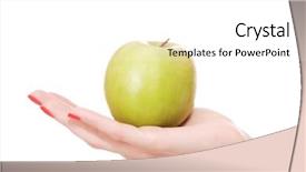  Presentation with green apple - Presentation theme featuring day keeps a doctor away background and a  colored foreground