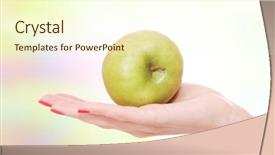  Presentation with green apple - Cool new slide set with day keeps a doctor away backdrop and a  colored foreground