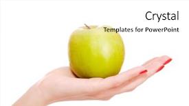  Presentation with fresh water splash green apple isolated white - PPT layouts consisting of day keeps a doctor away background and a  colored foreground