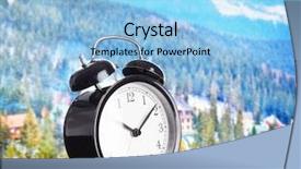  Presentation with change - Cool new PPT theme with day light - alarm clock on wooden table backdrop and a light blue colored foreground