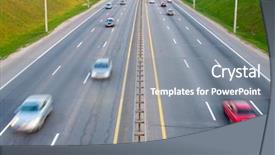  Presentation with road light - Slides having day light - cars on a road background and a gray colored foreground