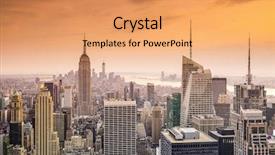 Presentation with new york city - Colorful theme enhanced with day light - new york city usa city backdrop and a coral colored foreground