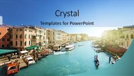  Presentation with canal - Slides consisting of day light - venice canal view background and a  colored foreground
