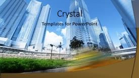  Presentation with view of hong kong - Amazing presentation theme having day light - view on hong kong street backdrop and a  colored foreground