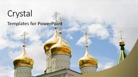  Presentation with prayers in church - Beautiful PPT layouts featuring day lord - several church domes with crosses backdrop and a white colored foreground