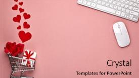  Presentation with flower wedding - Presentation theme featuring day mother's day wedding background and a coral colored foreground