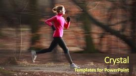  Presentation with health woman running female runner - Amazing slides having day motion blurred image color backdrop and a tawny brown colored foreground