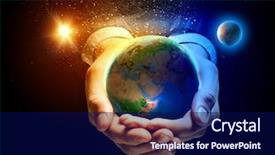  Presentation with earth day - PPT theme with day night - close up image of human background and a navy blue colored foreground
