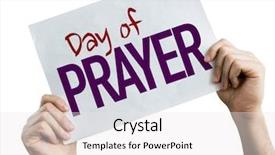  Presentation with prayer - Colorful presentation enhanced with day of prayer placard isolated backdrop and a white colored foreground
