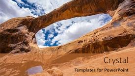  Presentation with photo - Presentation theme featuring day-photo-of-a-double background and a gold colored foreground