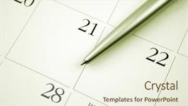  Presentation with planner - Audience pleasing presentation consisting of day planner - ballpoint pen on calendar page backdrop and a cream colored foreground
