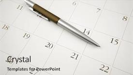  Presentation with page - Amazing PPT theme having day planner - ballpoint pen on calendar page backdrop and a white colored foreground