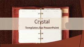  Presentation with planner - Colorful presentation theme enhanced with day planner - open diary on wooden table backdrop and a lemonade colored foreground