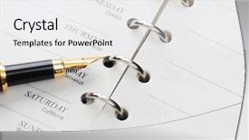  Presentation with pen - Presentation design featuring day planner - organizer and pen background and a white colored foreground