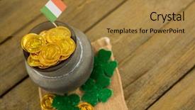  Presentation with flag - PPT theme with day shamrock flag and pot background and a  colored foreground