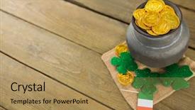  Presentation with flag - PPT layouts with day shamrock flag and pot background and a  colored foreground