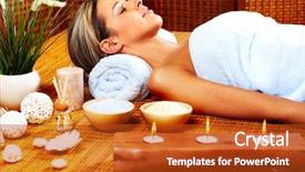  Presentation with spa day - Slide deck featuring day spa getting massage background and a  colored foreground