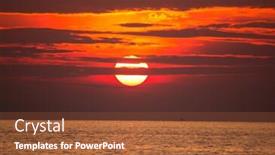  Presentation with fiery - Audience pleasing theme consisting of day starts fiery disk backdrop and a tawny brown colored foreground