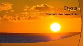  Presentation with gold start - Audience pleasing presentation theme consisting of day starts rising big backdrop and a  colored foreground