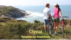  Presentation with biking - PPT layouts enhanced with day stopping by coastline template background and a  colored foreground