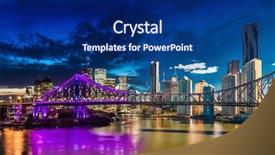  Presentation with night day - Audience pleasing presentation theme consisting of brisbane city with purple backdrop and a navy blue colored foreground