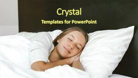  Presentation with bed hotel - PPT theme featuring day time relaxing on comfy background and a  colored foreground