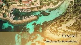  Presentation with sea - PPT theme having day travell jorney islands seascape background and a yellow colored foreground