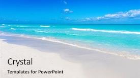  Presentation with beach - Cool new slide set with day tropical beach background cuba backdrop and a sky blue colored foreground