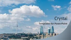  Presentation with view of colonial architecture - Cool new presentation theme with day view of baku azerbaijan backdrop and a  colored foreground