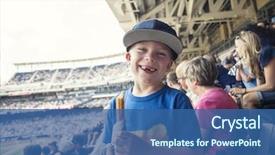  Presentation with baseball - PPT theme enhanced with day watching a professional baseball background and a ocean colored foreground