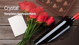  Presentation with chocolate wine - Audience pleasing slides consisting of day with red roses wine backdrop and a tawny brown colored foreground