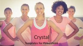  Presentation with breast cancer - Presentation theme consisting of day woman - portrait of smiling women wearing background and a coral colored foreground