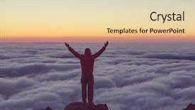  Presentation with hill - Audience pleasing PPT theme consisting of beautiful sunset cloud and hill above backdrop and a lemonade colored foreground